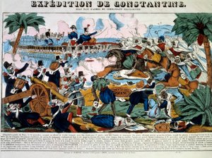 Conquete de l'Algerie: "" Expedition de Constantine en novembre 1837 "" نقش من القرن التاسع عشر المجموعة الخاصة بواسطة المدرسة الفرنسية