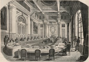 مجلس الدولة - قاعة اللجنة - نقش في "Tableau-de-Paris" بقلم إدموند تيكسييه 1852 بواسطة المدرسة الفرنسية