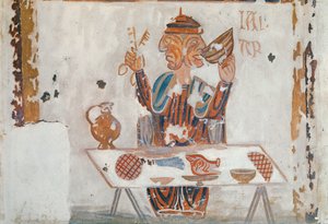 نسخة من نسخة أصلية من العصور الوسطى تصور يناير ، من احتلال الأشهر ، من Chapelle de Pritz ، Laval بواسطة المدرسة الفرنسية