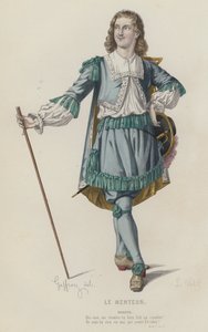 Corneille ، Le Menteur ، Act I ، Sc I (نقش ملون) بواسطة المدرسة الفرنسية