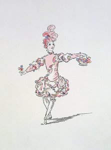 تصميم أزياء شاب مصري في الربيع في Les Fetes de LHymen (نقش يدوي) بواسطة المدرسة الفرنسية