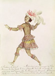 تصميم أزياء لصياد مرجاني من أجل زواج Thetis and Peleus بقلم فرانشيسكو كافالي (1602-76) 1654 (مرحاض على الرق) بواسطة المدرسة الفرنسية