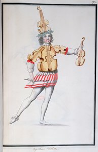 زي أبولو-كمان للباليه دي لا نويت من جان باتيست لولي (1632-87) رقصه لويس الرابع عشر ، 23 فبراير 1653 (مرحاض على الورق) بواسطة المدرسة الفرنسية