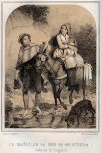 أزياء du Languedoc - la Maios أو la fete du printemps - نقش في "" THE SOURCES DE MON UNCLE MEMORIES ET RECITTS DE Voyages "بواسطة MORING MICHEL - نهاية القرن التاسع عشر بواسطة المدرسة الفرنسية