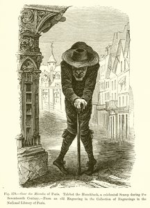 محكمة المعجزات في باريس. Talebot the Hunchback ، وهو مستوطن شهير خلال القرن السابع عشر بواسطة المدرسة الفرنسية