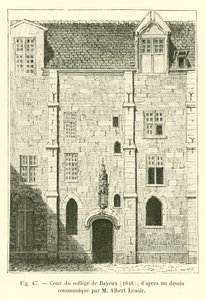 Cour du college de Bayeux، 1848 ؛ dapres رسم يتواصل مع السيد ألبرت لينوار بواسطة المدرسة الفرنسية