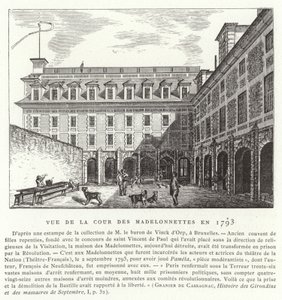 فناء دير Madelonnettes ، باريس ، 1793 بواسطة المدرسة الفرنسية