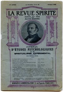 غلاف عدد من "" La revue spirite "" ، صورة المؤسس آلان كارديك ، مجلة أكتوبر 1931 بواسطة المدرسة الفرنسية