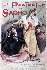 غلاف الرواية الشعبية "شبشب Sapho وحكايات أخرى" ، أد. كارينجتون ، باريس ، أواخر القرن التاسع عشر - BN بواسطة المدرسة الفرنسية