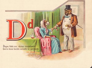 D: Dane ، صديق fidele ، طبيب حنون ، الذي يرحب به أسلوب الكلب الحلو من خلال الأحجار الكريمة بواسطة المدرسة الفرنسية