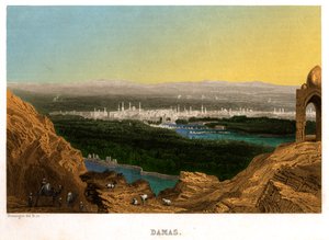 Damascus in Syria. (engraving, ca. 1850) بواسطة المدرسة الفرنسية