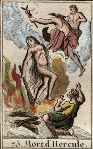 موت وتأليه هرقل (هيراكليس) من "Mythologie de la jeunesse" بقلم بيير بلانشارد 1803. بواسطة المدرسة الفرنسية