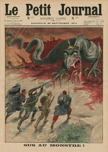 الموت للوحش ، صورة الغلاف الأمامي من "Le Petit Journal" ، ملحق Illustre ، 20 سبتمبر 1914