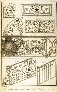 مشغولات زخرفية ، من Diderots Encyclopaedia ، حانة. 1771 بواسطة المدرسة الفرنسية
