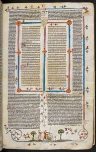 مراسيم غريغوري التاسع مع لمعان برنارد بارما (#39;مراسيم سميثفيلد#39;)، MS Royal MS 10 E IV، f.144r، c.1300-40 (حبر على الرق) بواسطة المدرسة الفرنسية