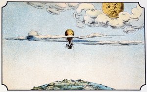 رحيل إلى القمر في منطاد - في "" Voyage dans la lune "بقلم أ. من فيل دافراي بواسطة المدرسة الفرنسية