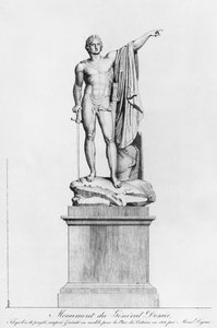 تصميم للنصب العام للجنرال Desaix de Veygou بواسطة النحات كلود ديجو ، ساحة النصر ، باريس ، 1806 بواسطة المدرسة الفرنسية