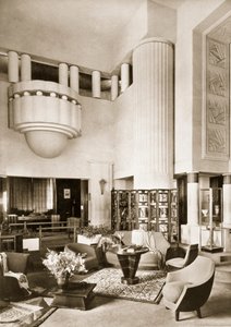 تصميم لقاعة جناح بريمافيرا في المعرض الدولي في باريس عام 1925 ، حانة. 19 بواسطة المدرسة الفرنسية
