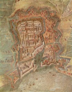 التفاصيل - حصار لاروشيل من قبل قوات الكاردينال ريشيليو في 1627-68 (زيت على قماش) بواسطة المدرسة الفرنسية