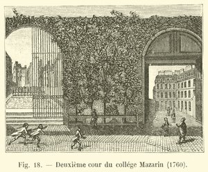 الفناء الثاني لكلية مزارين 1760 بواسطة المدرسة الفرنسية