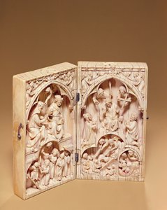 Diptych مع تتويج العذراء والحكم الأخير ، 1260-70 بواسطة المدرسة الفرنسية