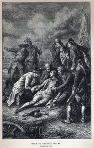 اكتشف كندا: وفاة الجنرال جيمس وولف (1727-1759) الجيش البريطاني في معركة كيبيك في 13 سبتمبر بواسطة المدرسة الفرنسية