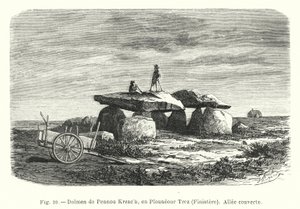 Dolmen de Pennou Kreach، en Plouneour Trez، Finistere، Allee couverte (نقش) بواسطة المدرسة الفرنسية
