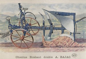حرث مزدوج برابانت اخترعه أنطوان باجاك ، c.1900 بواسطة المدرسة الفرنسية