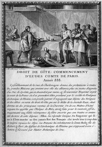 Droit de Gite ، بداية أوديس ، كونت باريس ، سنة 888. كان الملك غي (غوي) الثالث ، دوق سبوليت (توفي 894) هوبرغر من قبل حواء ميتز تحت يمين كوخ (يعطي الحق الإقطاعي للرب الحق ليكون شجاعًا من قبل شعبه عندما ينتقل للعيش فيه بواسطة المدرسة الفرنسية