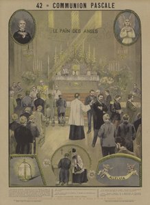 Easter Communion (colour litho) بواسطة المدرسة الفرنسية