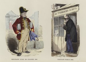 بائع أو دو كولونيا ، 1845 ، والكاتب العام ، 1840 بواسطة المدرسة الفرنسية