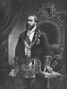 إدوارد (1841-1910) أمير ويلز ، فيما بعد إدوارد السابع ، بصفته سيدًا كبيرًا للماسونية ، 1884 بواسطة المدرسة الفرنسية