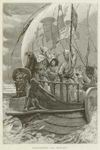 Embarkation Des Venitiens (نقش) بواسطة المدرسة الفرنسية