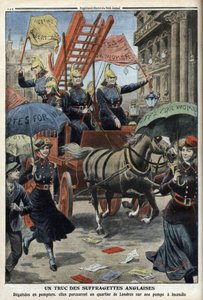 نواب إنجليز يرتدون ملابس رجال الإطفاء ، من Le Petit Journal ، 3 أبريل 1910 (نقش) بواسطة المدرسة الفرنسية