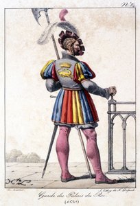 Engraving of a guard of the King
