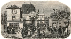 Entre du Theatre du Luxembourg dit Bobino في القرن التاسع عشر - نقش في "" Tableau-de-Paris "" لإدموند تيكسييه 1852 بواسطة المدرسة الفرنسية