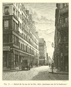 المدخل من شارع de la Cite ، 1850 ، شارع rue de la Lanterne السابق بواسطة المدرسة الفرنسية