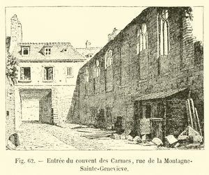 مدخل دير Carmelite ، شارع de la Montagne-Sainte-Genevieve بواسطة المدرسة الفرنسية