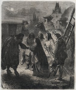 هروب ماري دي ميديسي (1573-1642) (ماريا دي ميديشي) من قلعة بلوا في 22 فبراير بواسطة المدرسة الفرنسية