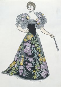 فستان سهرة بزخارف أقحوان ، 1894 بواسطة المدرسة الفرنسية