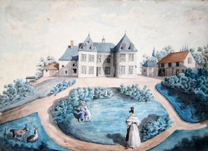 استحضار رواية "ليس دانس لا فالي" بقلم هونوري بلزاك (1799-1850) (ألوان مائية على ورق) بواسطة المدرسة الفرنسية