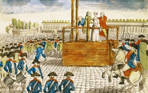 إعدام ماري أنطوانيت (1755-1793) في ساحة الثورة ، 16 أكتوبر 1793 بواسطة المدرسة الفرنسية