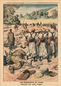 إعدام جاسوس مغربي ، رسم توضيحي من "لو بيتيت جورنال" ، ملحق إيلوستري ، 28 مايو 1911