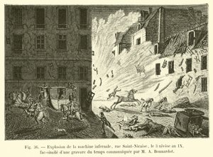 انفجار الآلة الجهنمية ، شارع Saint-Nicaise ، 3 سنوات nivose IX ، فاكس من نقش الوقت الذي أرسله MA Bonnardot بواسطة المدرسة الفرنسية