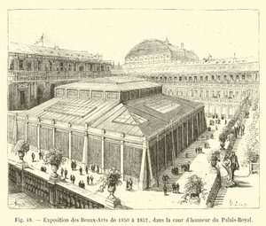 - معرض للفنون التشكيلية من 1850 إلى 1852 في باحة القصر الملكي بواسطة المدرسة الفرنسية