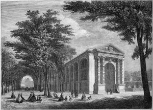 منظر خارجي لغرفة ألعاب نخيل Prince Imperial في Tuileries ، باريس بواسطة المدرسة الفرنسية