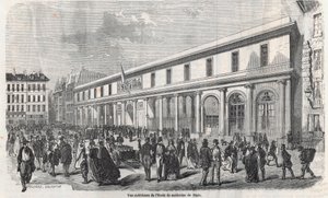 منظر خارجي لمدرسة الطب في باريس - نقش في "Tableau-de-Paris" بواسطة Edmond Texier 1852 بواسطة المدرسة الفرنسية