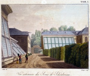 Exterior view of the greenhouses of Sch¿nbrunn - in “” Picturesque Journey in Austria”” by Count Alexandre de Laborde, Paris, Didot l