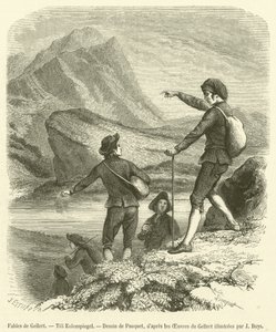 Fables de Gellert ، Till Eulenspiegel (نقش) بواسطة المدرسة الفرنسية
