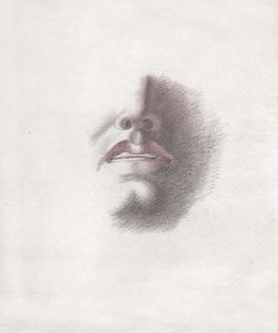 وجه رجل. (الرسم ، حوالي ١٨٣٠) بواسطة المدرسة الفرنسية